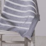 Ziggle personalised grey stripe cotton knitted baby blanket Christmas Gifts 3