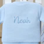 Dandelion blue personalised knitted jacket and leggings set Baby Wear 6