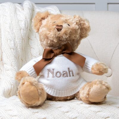 Personalised Toffee Moon luxury cable baby blanket and Keel dougie bear gift set Birthday Gifts 3