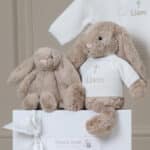 Personalised Christening Baptism Jellycat beige bashful bunny Christening Gifts 3