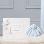 Toffee Moon personalised pale blue, blue grey, storm blue luxury cable baby blanket Birthday Gifts 9