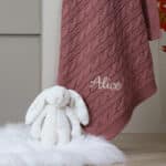 Toffee Moon personalised nutmeg luxury cable baby blanket Birthday Gifts 3