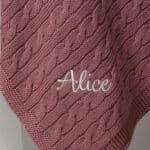 Toffee Moon personalised nutmeg luxury cable baby blanket Birthday Gifts 4