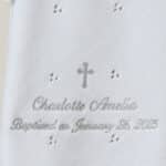 Personalised Toffee Moon white pointelle christening baptism blanket with cross Christening Gifts 4