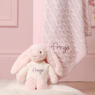 Dusky pink baby blanket best sale