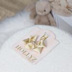 Hollyz gold satin bow hair clip For Children 3