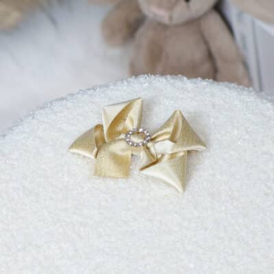 Hollyz gold satin bow hair clip For Children 2