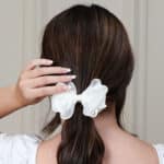 Hollyz ivory organza bow hair clip For Children 7