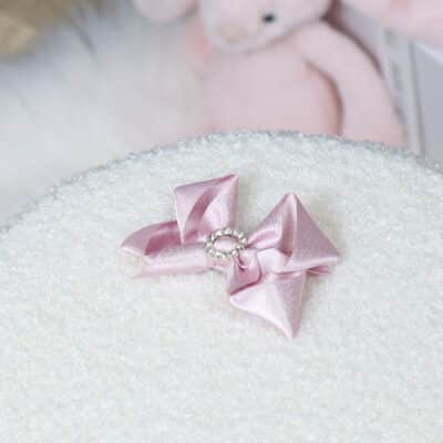 Hollyz pink satin bow hair clip For Children 2