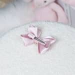 Hollyz pink satin bow hair clip For Children 5