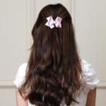 Hollyz pink satin bow hair clip For Children 7