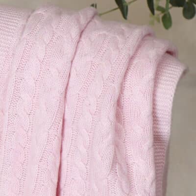 Hollyz personalised luxury pure cashmere pink baby blanket Blankets 2