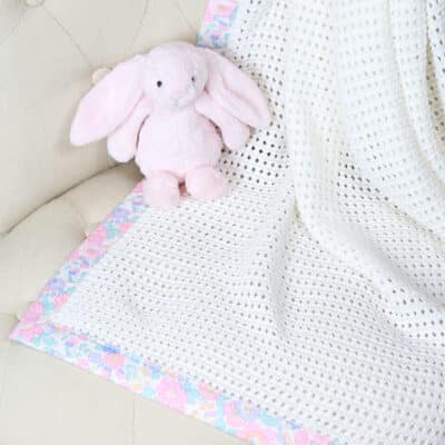 Hollyz personalised Liberty pale pink print trim cotton baby blanket Blankets