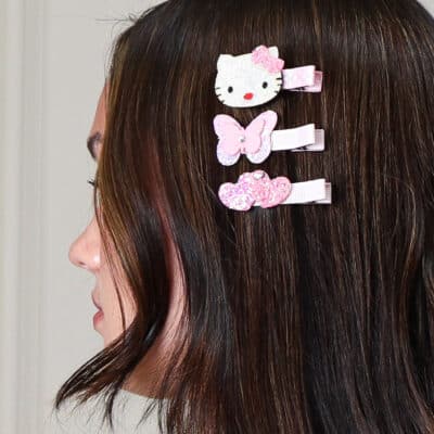 Hollyz cute glitter Kitty hair clip set For Children 2