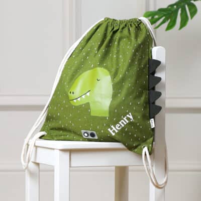 Personalised Trixie Dino drawstring bag Backpacks and Rucksacks