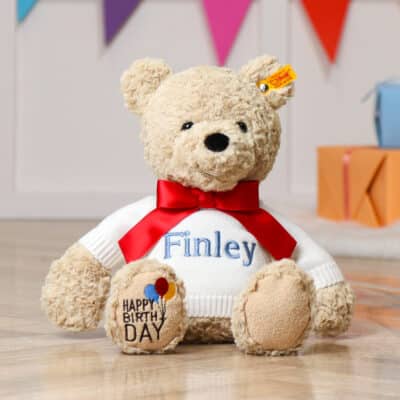 Personalised Steiff Jimmy happy birthday teddy bear Birthday Gifts