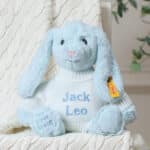 Personalised My First Steiff blue rabbit and Toffee Moon luxury cable blanket gift set Blankets 4