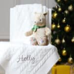 Hollyz personalised baby’s first Christmas luxury pure cashmere cream baby blanket Baby Cashmere 4