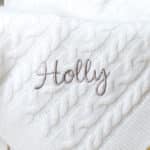 Hollyz personalised baby’s first Christmas luxury pure cashmere cream baby blanket Baby Cashmere 6