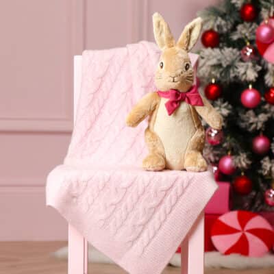 Hollyz personalised baby’s first Christmas luxury pure cashmere pink baby blanket Baby Cashmere 2