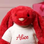 Personalised Jellycat medium bashful luxe Scarlett Christmas bunny Christmas Gifts 5