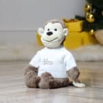 Personalised Jellycat beige bashful monkey soft toy Christmas Gifts 4