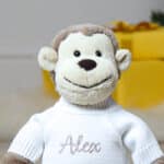 Personalised Jellycat beige bashful monkey soft toy Christmas Gifts 5