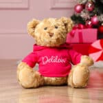 Personalised Keeleco recycled large Dougie bear with hoodie Christmas Gifts 3