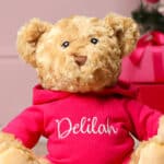 Personalised Keeleco recycled large Dougie bear with hoodie Christmas Gifts 5