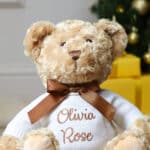 Personalised Keeleco recycled Dougie bear soft toy in three sizes Christmas Gifts 5