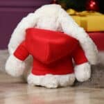 Personalised Jellycat medium cream bashful bunny soft toy with red hoodie Jellycat 5