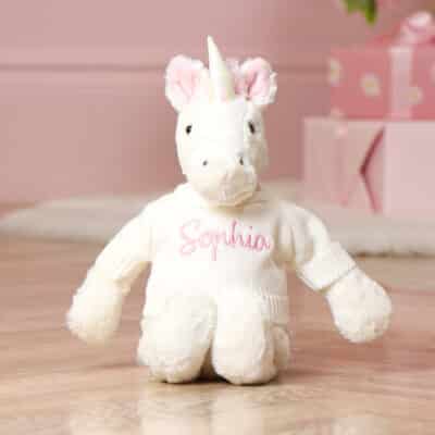 Personalised Jellycat Bashful cream unicorn soft toy Christmas Gifts