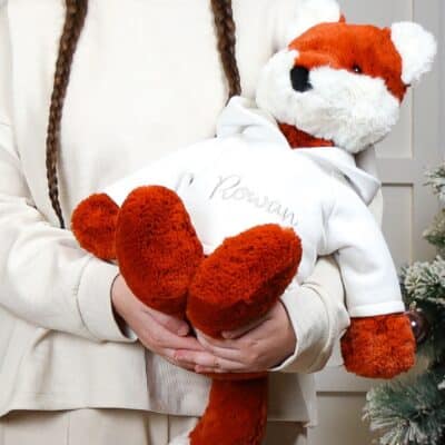 Personalised Jellycat HUGE bashful fox cub soft toy with white hoodie Christmas Gifts 3