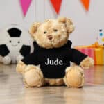 Personalised Keeleco medium Dougie bear with black hoodie Birthday Gifts 3