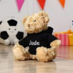 Personalised Keeleco medium Dougie bear with black hoodie Birthday Gifts 5