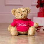 Valentines personalised Keeleco recycled large Dougie bear with hoodie Keel Toys 3