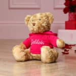 Valentines personalised Keeleco recycled large Dougie bear with hoodie Keel Toys 4