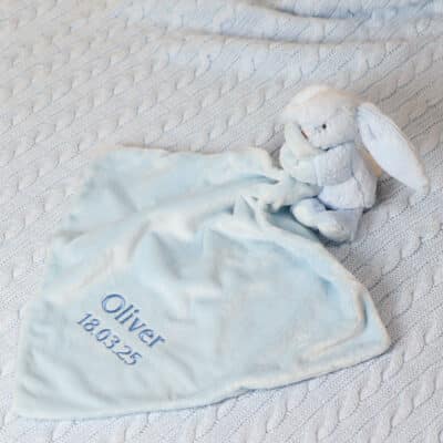 Personalised Jellycat bashful bunny baby blue soother Comforters and Soothers