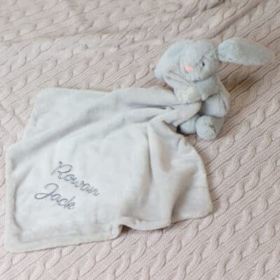 Personalised Jellycat bashful bunny silver soother Comforters and Soothers