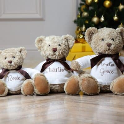 Personalised Keel sherwood bear soft toy in three sizes Christmas Gifts