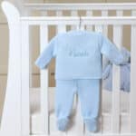 Dandelion blue personalised knitted jacket and leggings set Baby Wear 3