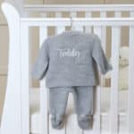 Dandelion grey personalised knitted jacket and leggings set Baby Wear 3