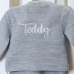 Dandelion grey personalised knitted jacket and leggings set Baby Wear 6