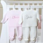 Dandelion grey personalised knitted jacket and leggings set Baby Wear 11