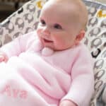 Dandelion pink personalised knitted jacket and leggings set Baby Wear 5