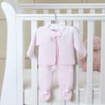 Dandelion pink personalised knitted jacket and leggings set Baby Wear 4