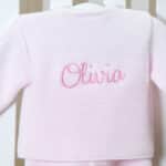 Dandelion pink personalised knitted jacket and leggings set Baby Wear 6