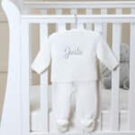 Dandelion white personalised knitted jacket and leggings set Baby Wear 3