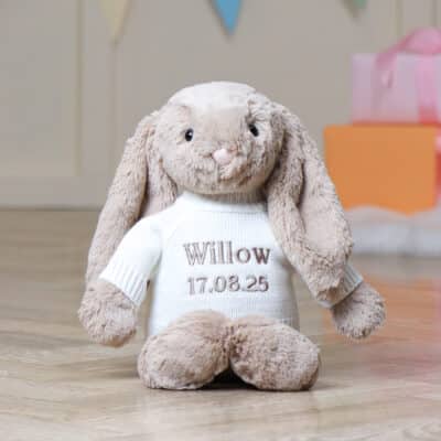 Personalised Jellycat beige bashful bunny soft toy Personalised Soft Toys