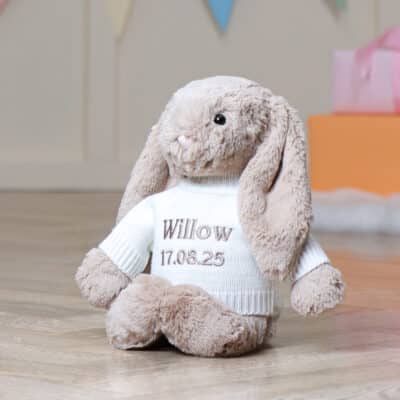 Personalised Jellycat beige bashful bunny soft toy Personalised Soft Toys 2